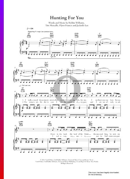 Hunting For You Sheet Music