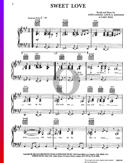 Sweet Love Partitura