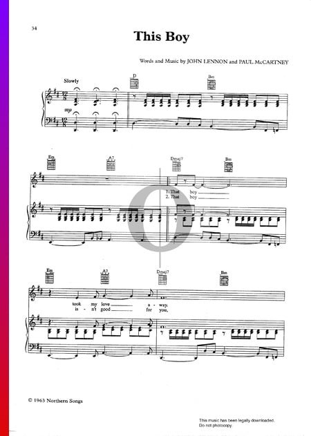This Boy Sheet Music