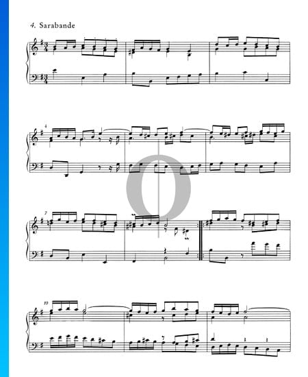 Englische Suite Nr. 5 e-Moll, BWV 810: 4. Sarabande Musik-Noten