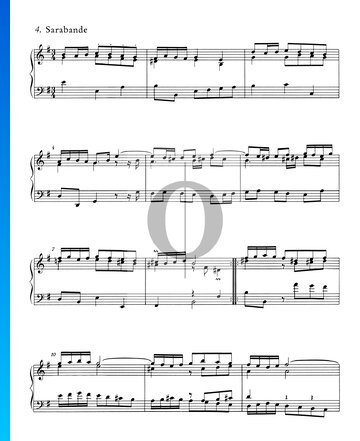 Partition Suites Anglaises No. 5 en Mi mineur, BWV 810: 4. Sarabande