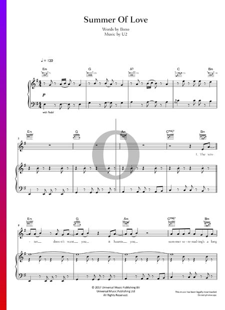 Summer Of Love Sheet Music