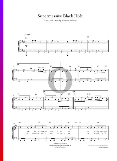 Supermassive Black Hole Musik-Noten