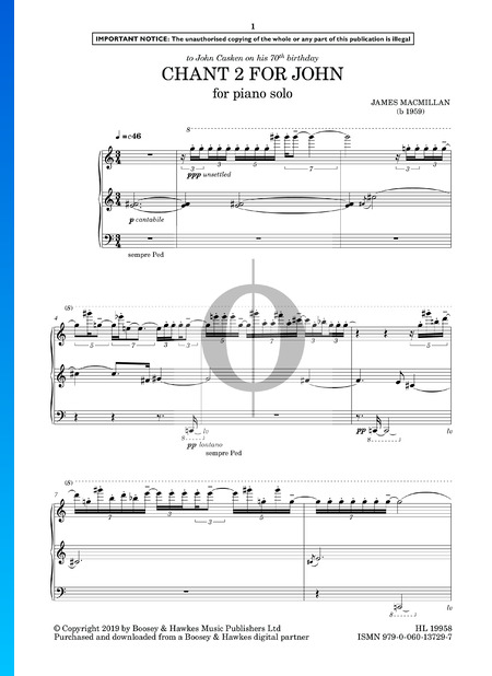 Chant 2 For John Sheet Music