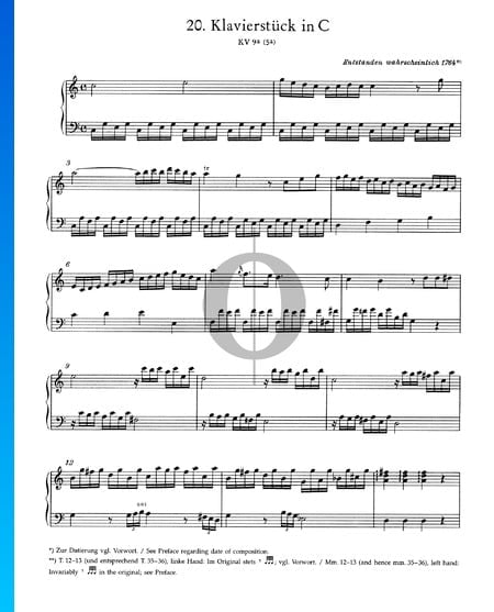 Piano Piece in C Major, KV 9a (5a)
