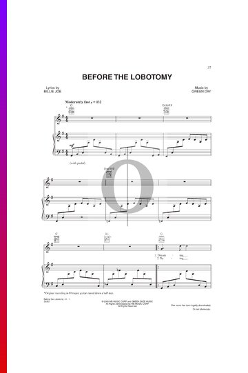 Before The Lobotomy Musik-Noten