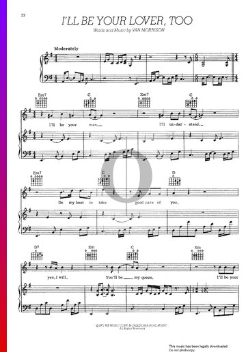 I'll Be Your Lover Too Sheet Music