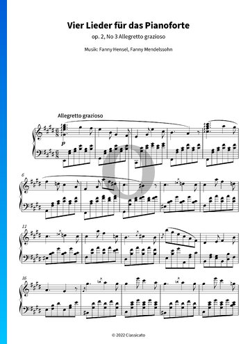Partition Vier Lieder für das Pianoforte, Op. 2 No. 3 Allegretto grazioso