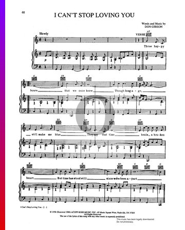 I Can't Stop Loving You Sheet Music