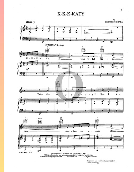 K-K-K-Katy Sheet Music