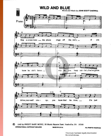Wild And Blue Sheet Music