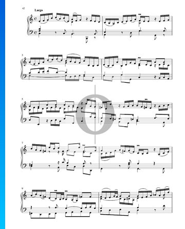 Sonata en sol mayor, BWV 1005: 2. Largo Partitura
