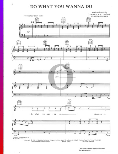 Do What You Wanna Do Musik-Noten