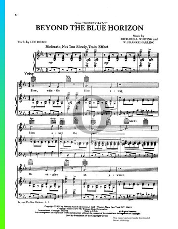 Beyond The Blue Horizon Sheet Music