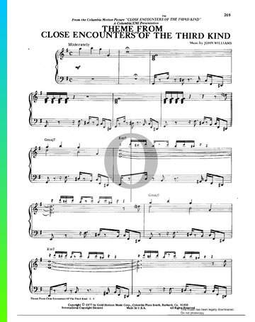 Close Encounters Of The Third Kind Theme Sheet Music