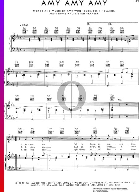 Amy Amy Amy Sheet Music