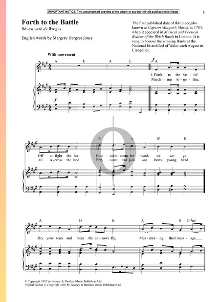 Forth To The Battle Sheet Music
