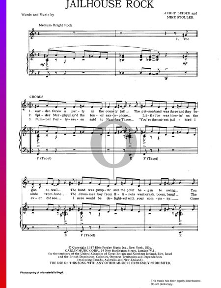 Jailhouse Rock Musik-Noten