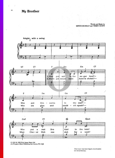 My Brother Musik-Noten