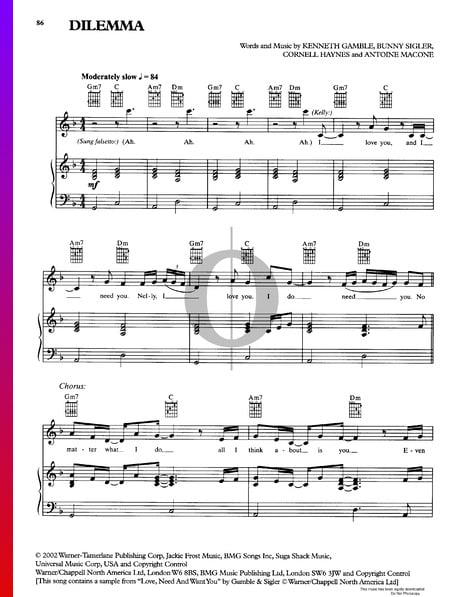 Dilemma Sheet Music