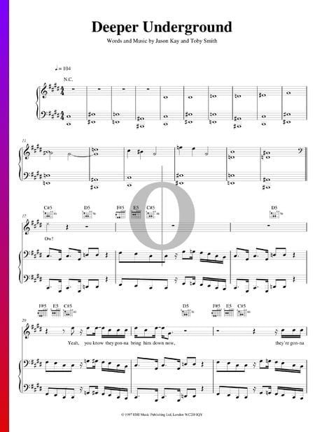 Deeper Underground Sheet Music