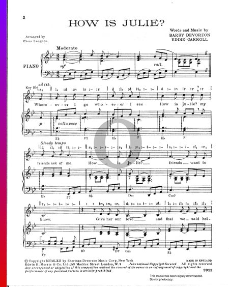 How Is Julie? Musik-Noten