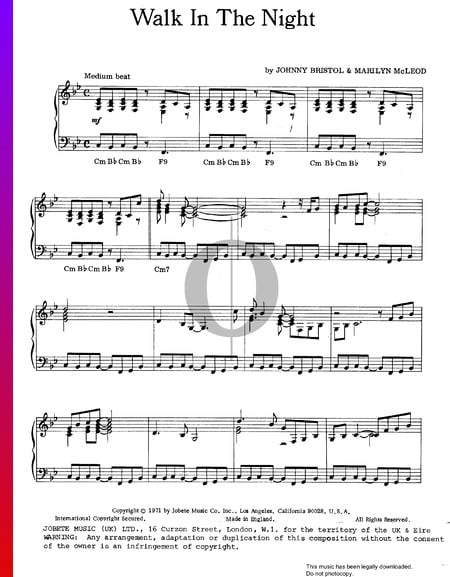Walk In The Night Sheet Music