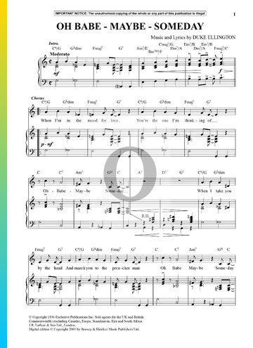 Oh Baby! Maybe Someday Sheet Music
