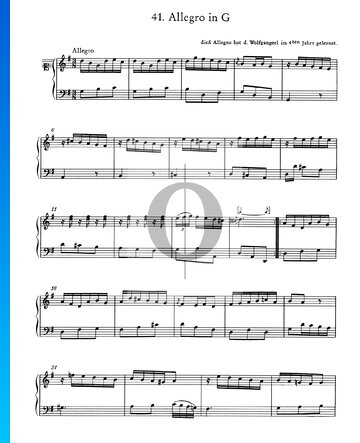Allegro in G Major, No. 41 Sheet Music