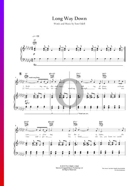 Long Way Down Partitura