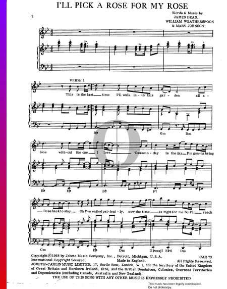 I'll Pick A Rose For My Rose Musik-Noten