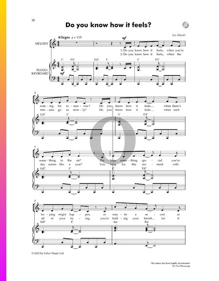 Do You Know How It Feels Musik-Noten
