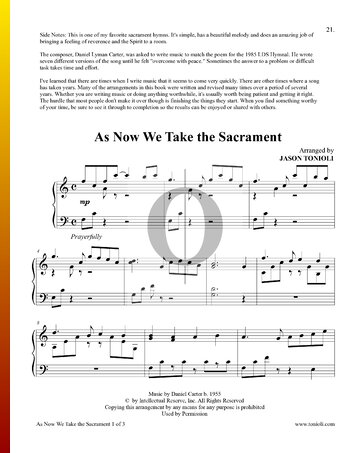 As Now We Take The Sacrament Musik-Noten