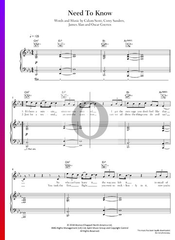 Need To Know Sheet Music