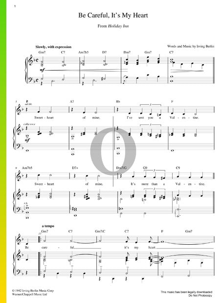 Be Careful, It's My Heart Sheet Music