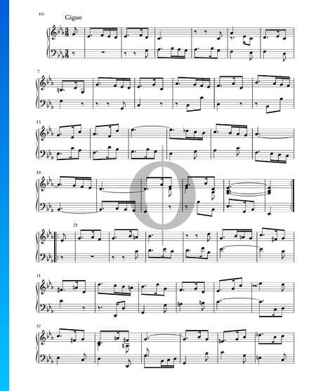 Suite in C Minor, BWV 1011: 7. Gigue Sheet Music