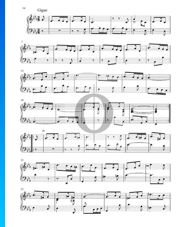 Suite in c-Moll, BWV 1011: 7. Gigue Musik-Noten