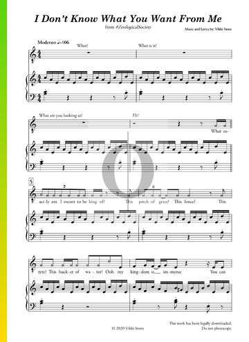 I Don't Know What You Want From Me Partitura