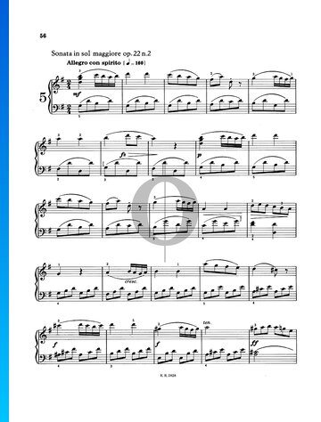 Sonata in G Major, Op. 22 No. 2 Partitura