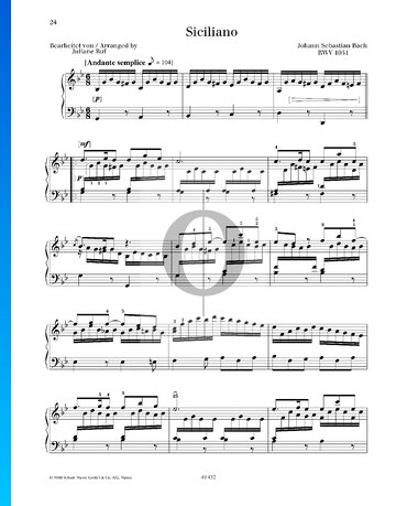 Flute Sonata in E-flat Major, BWV 1031: 2. Siciliano Sheet Music