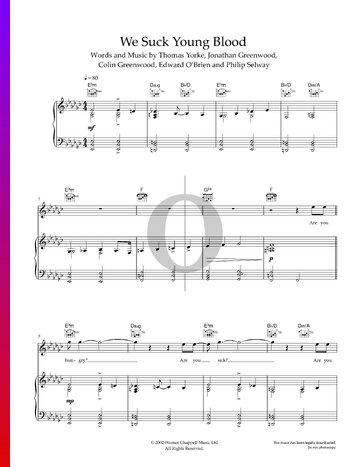 We Suck Young Blood Partitura