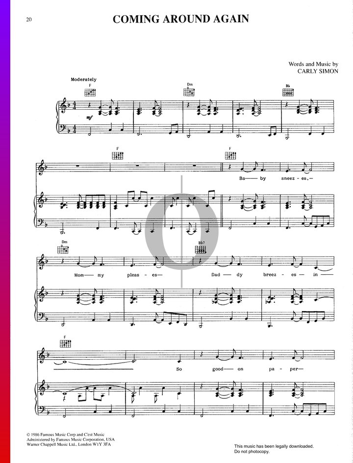coming-around-again-carly-simon-piano-sheet-music-oktav