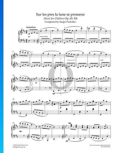 Music for Children, Op. 65 No. 12: Sur les pres la lune se promene