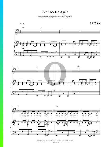 Get Back Up Again Musik-Noten