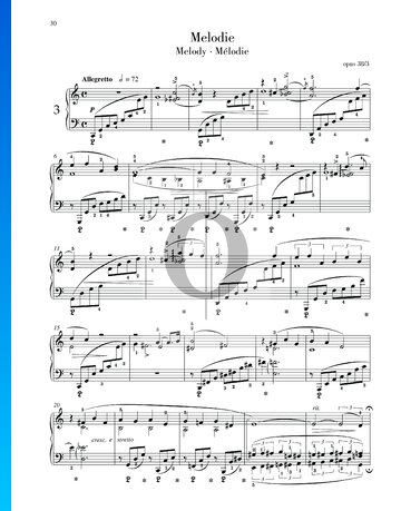 Lyrische Stücke, Op. 38 Nr. 3: Melodie Musik-Noten