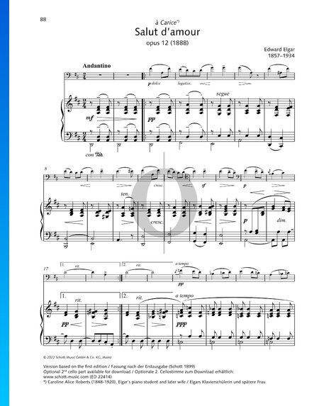 Salut d'Amour, Op. 12