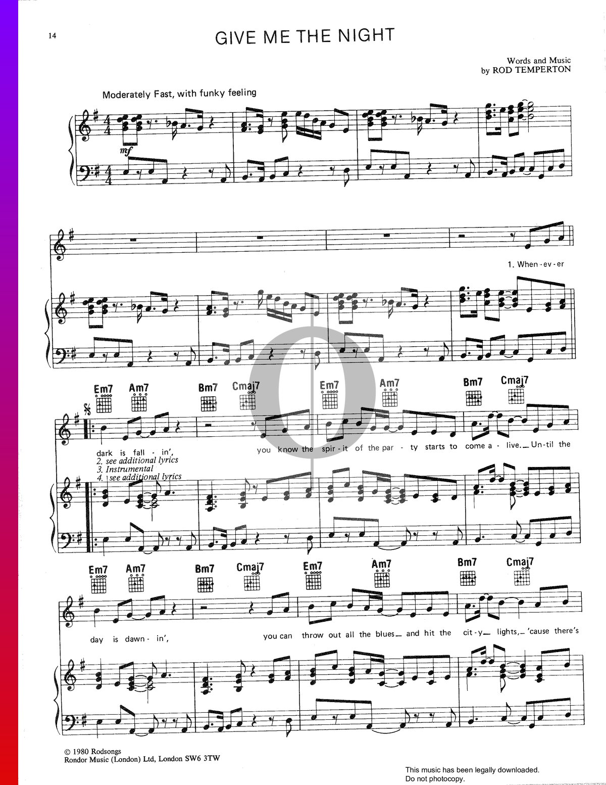Give Me The Partitura » George Benson (Piano, Guitarra) | Descarga PDF -