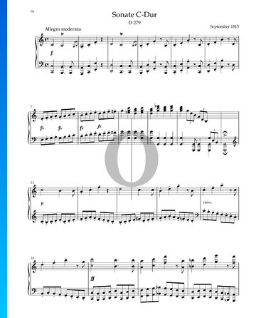 Sonata in C Major, D. 279 Spartito