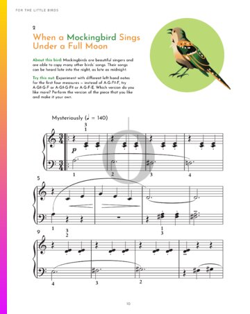 When a Mockingbird Sings Under a Full Moon Sheet Music