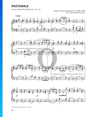 Christmas Concerto In C Major, Op. 3 No. 12: 1. Largo (Pastorale) Spartito